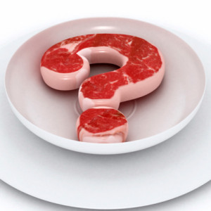Beef question mark close-up